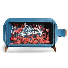 Message In A Bottle Pearl 30th Anniversary Hearts Greeting Card By Alljoy Cards