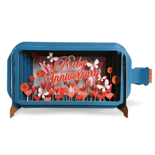 Message In A Bottle Ruby 40th Anniversary Hearts Greeting Card By Alljoy Cards