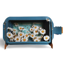 Message In A Bottle Thinking Of You Daisies & Bees Greeting Card By Alljoy Cards