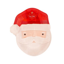Set Of 6 Santa Claus Paper Plates Disposable Xmas Dinner Lunch Party