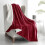 (Single: 130X150 cm) Warm Sherpa Blanket Reversible Red Bed Throw Sofa Mink 3