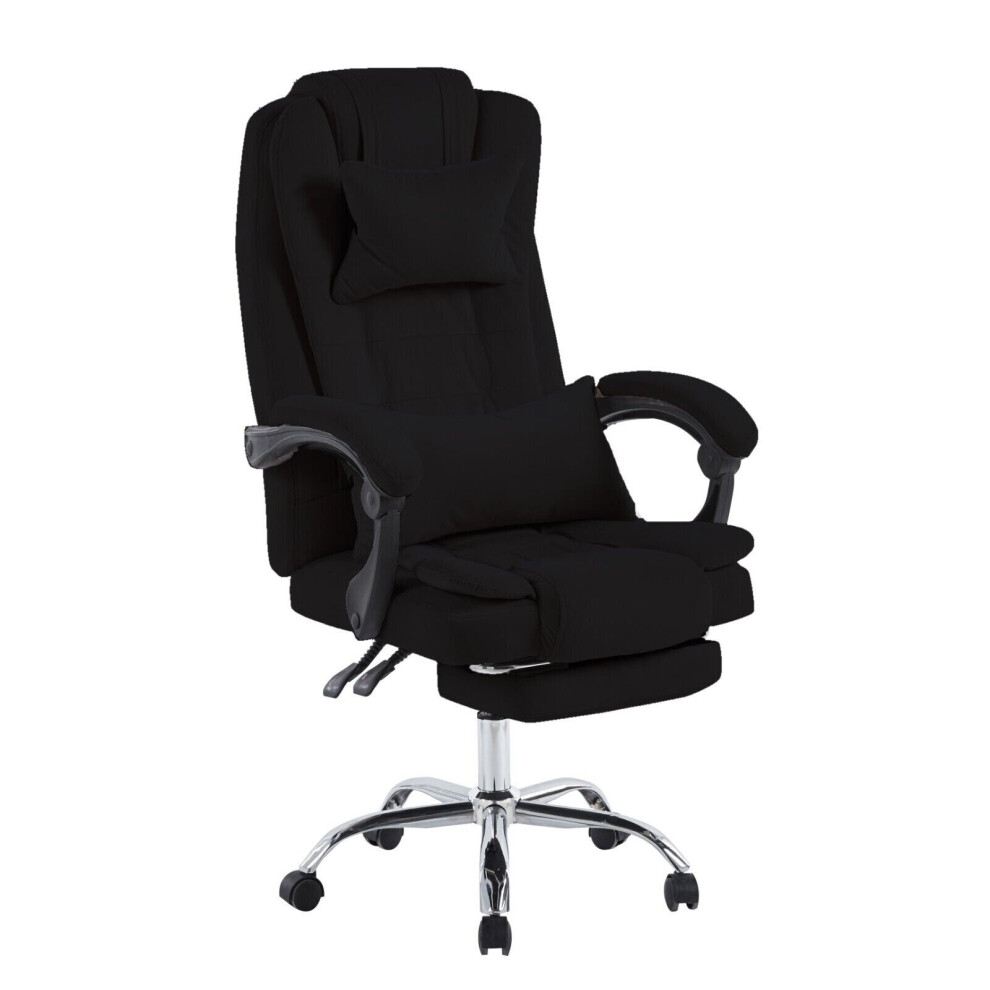 (Black) Velvet Office Chair Recliner Swivel Ergonomic Executive PC Computer Gaming Chair