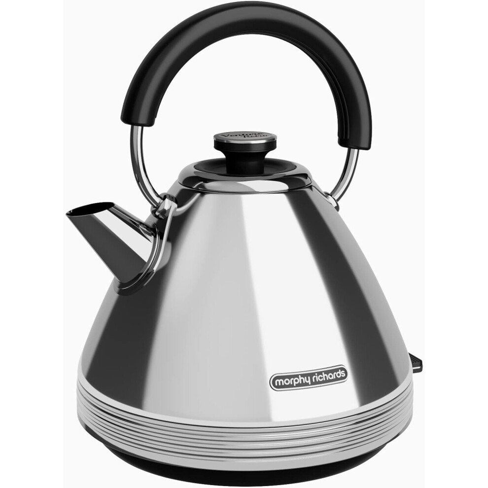 Morphy Richards 100330 Electric Kettle With A Capacity Of 1.5 L And A Power Of 2200 W Venture Retro Pyramid-Chrome-100330, Stainless Steel