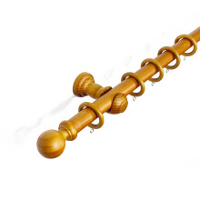 (200 cm, Aged Oak Ball) Kestral 28 mm Wooden Curtain Poles Fixed Length Multi Finials Curtain Pole Wooden Beautiful Design Wooden Finials