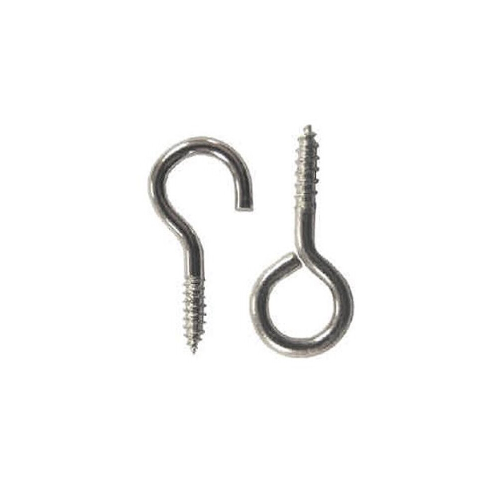 20 x Net Curtain Lounge Wire Bedroom Chrome Hooks + Eyes Screws-image-OPC-PCD7GHM-NEW