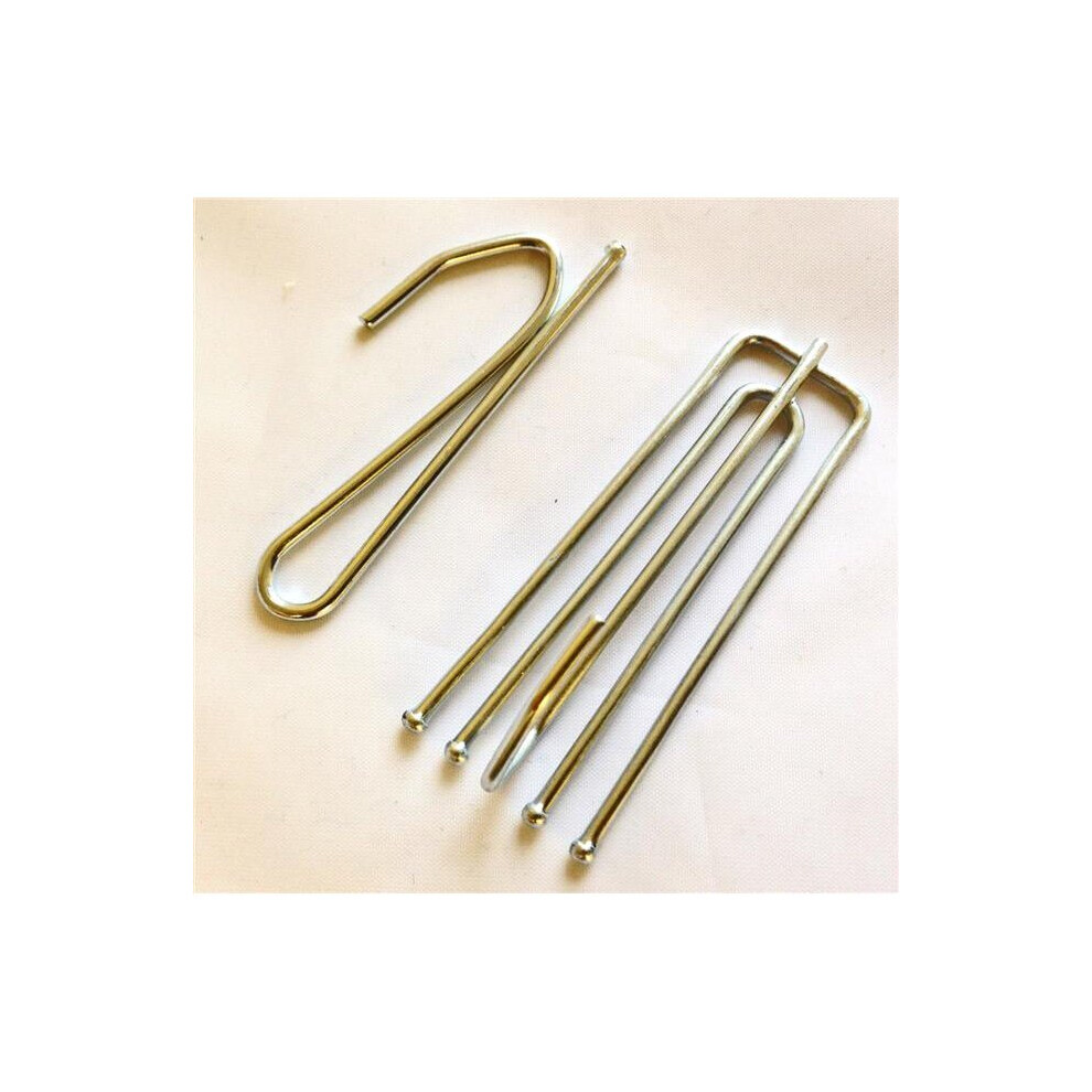 (Pleat End Hook Long Neck x 6) Rufflette Compatible Deep Pinch Pleat Long Neck End Curtain Prong Hooks Various Type & Qty