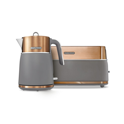 Morphy Richards Signature Opulent Jug Kettle & 4 Slice Toaster Copper