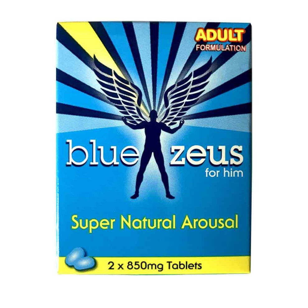 Blue Zeus 2 x Sex Tablets 850mg Mens Super Natural Arousal on OnBuy