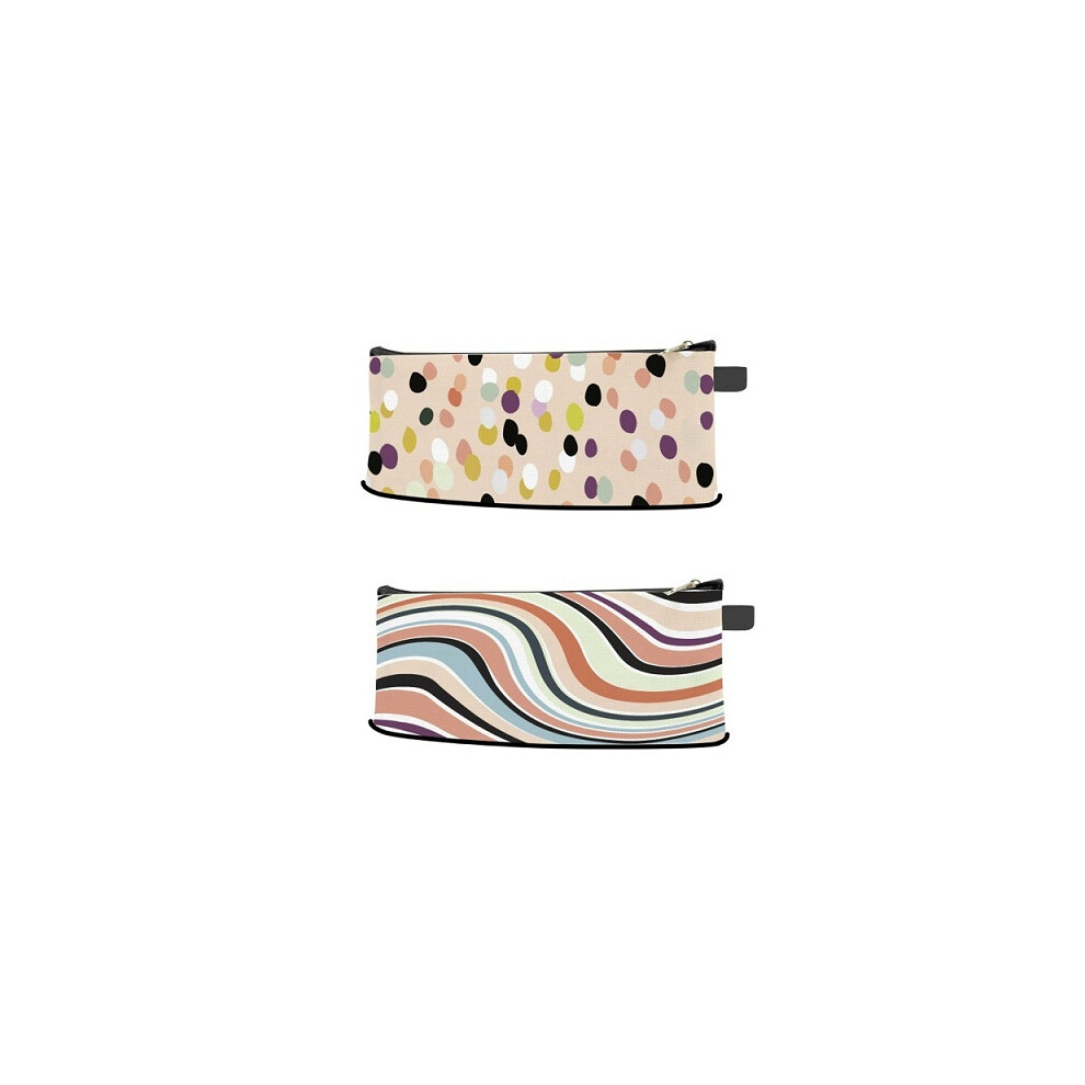 Colourful Pencil Case with Spots or Swirls