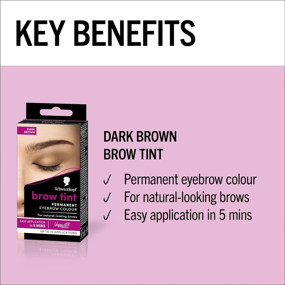 Brow Professional formula Eyebrow Dye Tint Kit Permanent Dark Brown