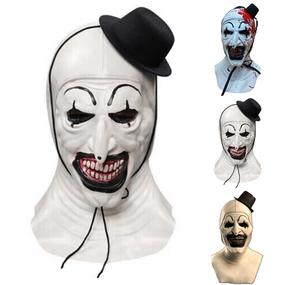 (C) Terrifier 2 Art the Clown Mask Halloween Carnival Masquerade Party Cosplay Masks