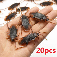 (Cockroach-20pcsCockroach-40pcs) Halloween gadget Plastic Cockroaches Decoration Props Rubber Toy Gags Practical Jokes Toys Plastic