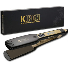 KIPOZI Pro Hair Straightener Flat Iron World Voltage LCD Display Extra Wide Plat
