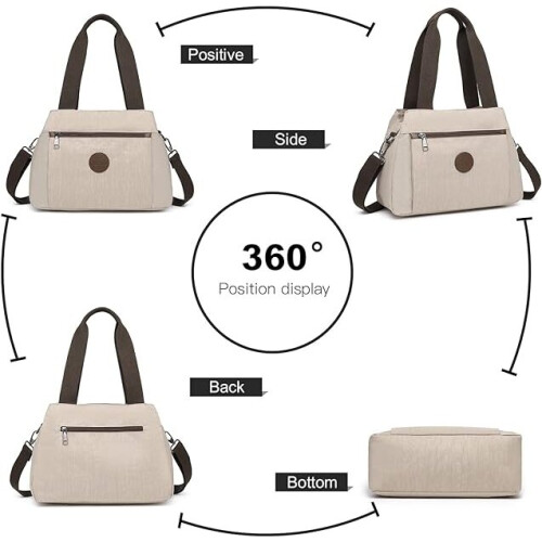 (Khaki) Kono Canvas Handbag Women Hobo Shoulder Bag Vintage Top Handle Crossbody Bag Casual Multifunction Tote Bag for Working Shopping 1