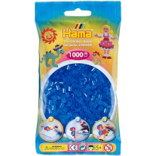 Hama Beads 1,000 Bead Refill And Plastic Bag - Translucent Blue