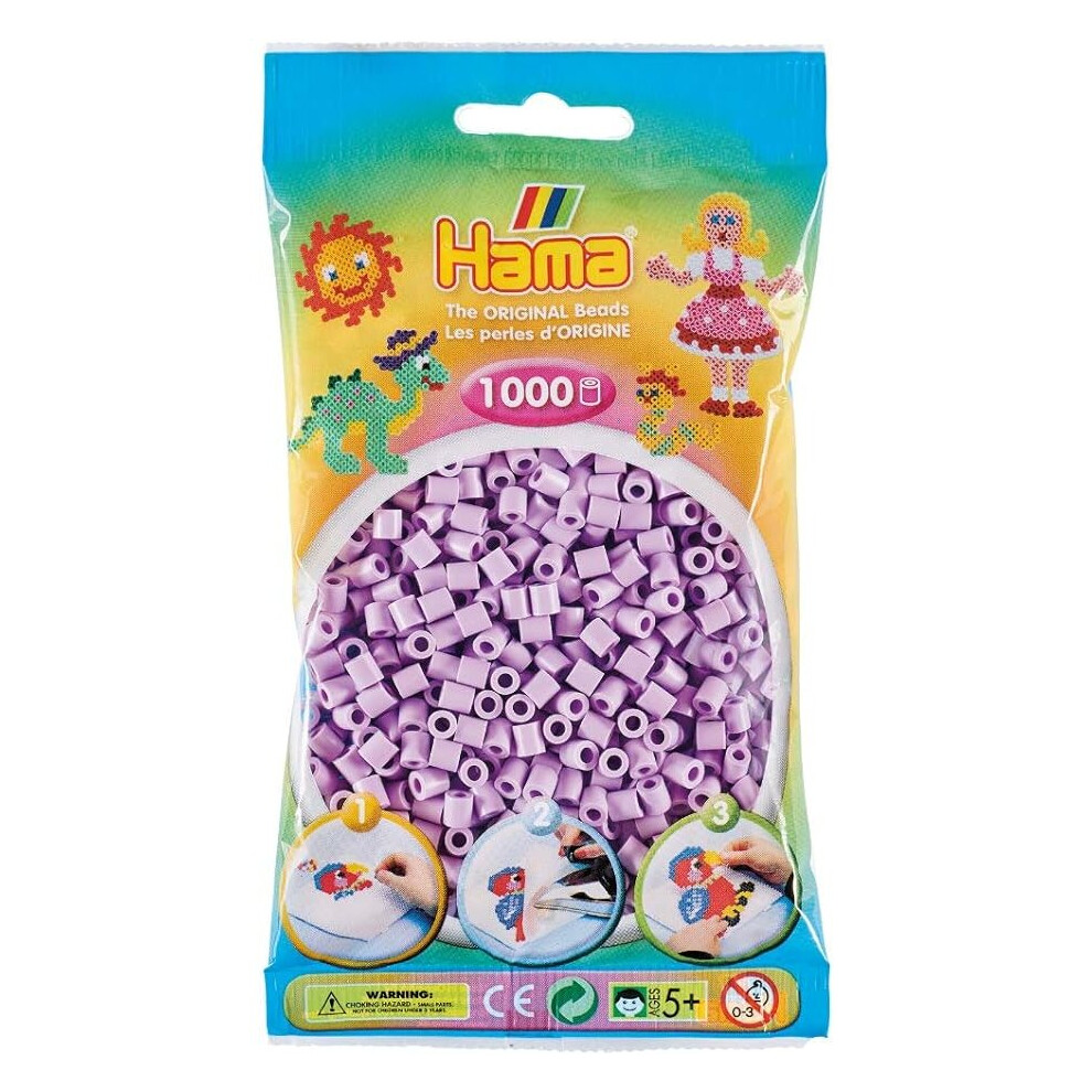 Hama 1,000 Beads in Bag, One Size - Pastel Lilac