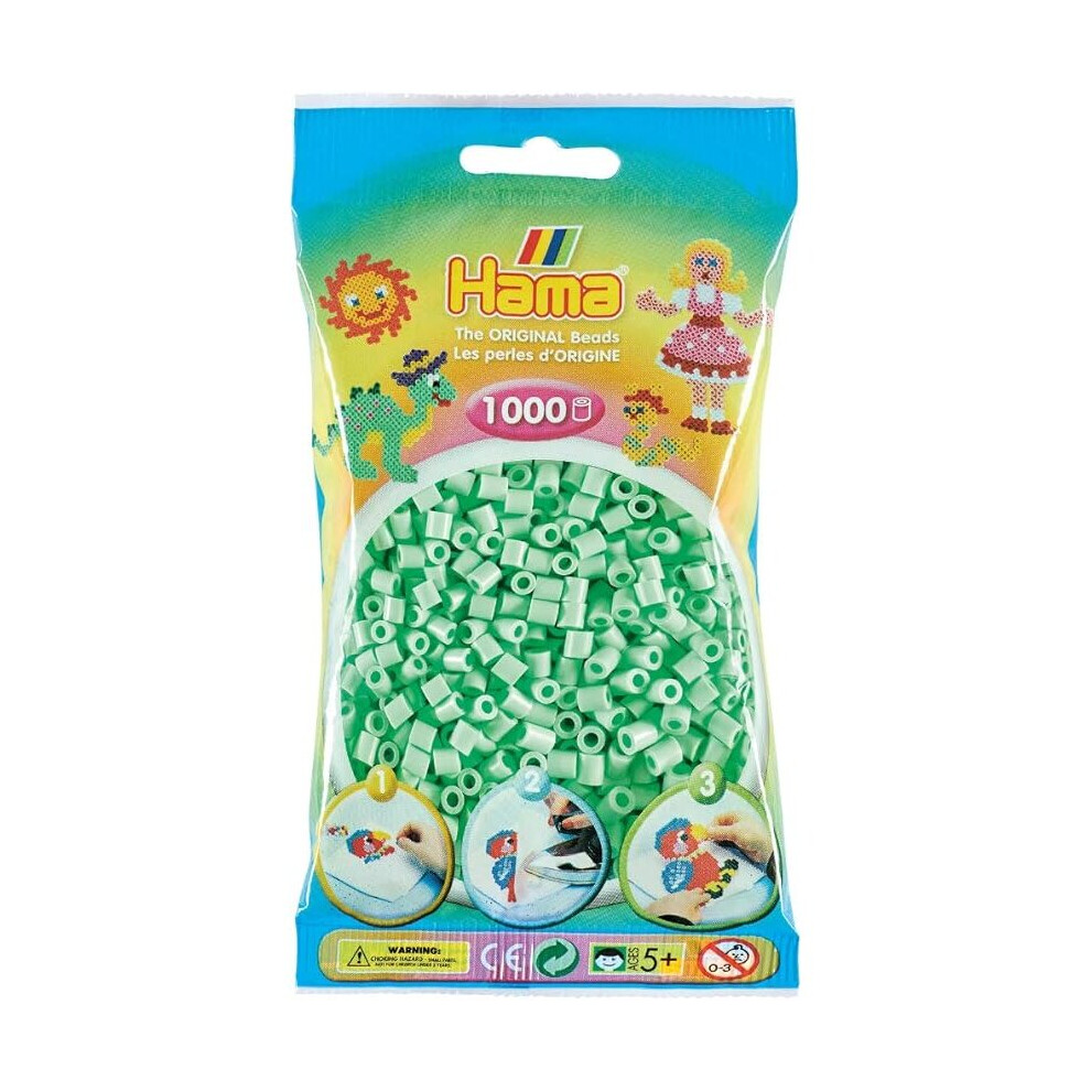 Hama 1,000 Beads in Bag, One Size - Pastel Mint