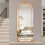 Living And Home Vintage Gold Frame Arch Floor Mirror 3