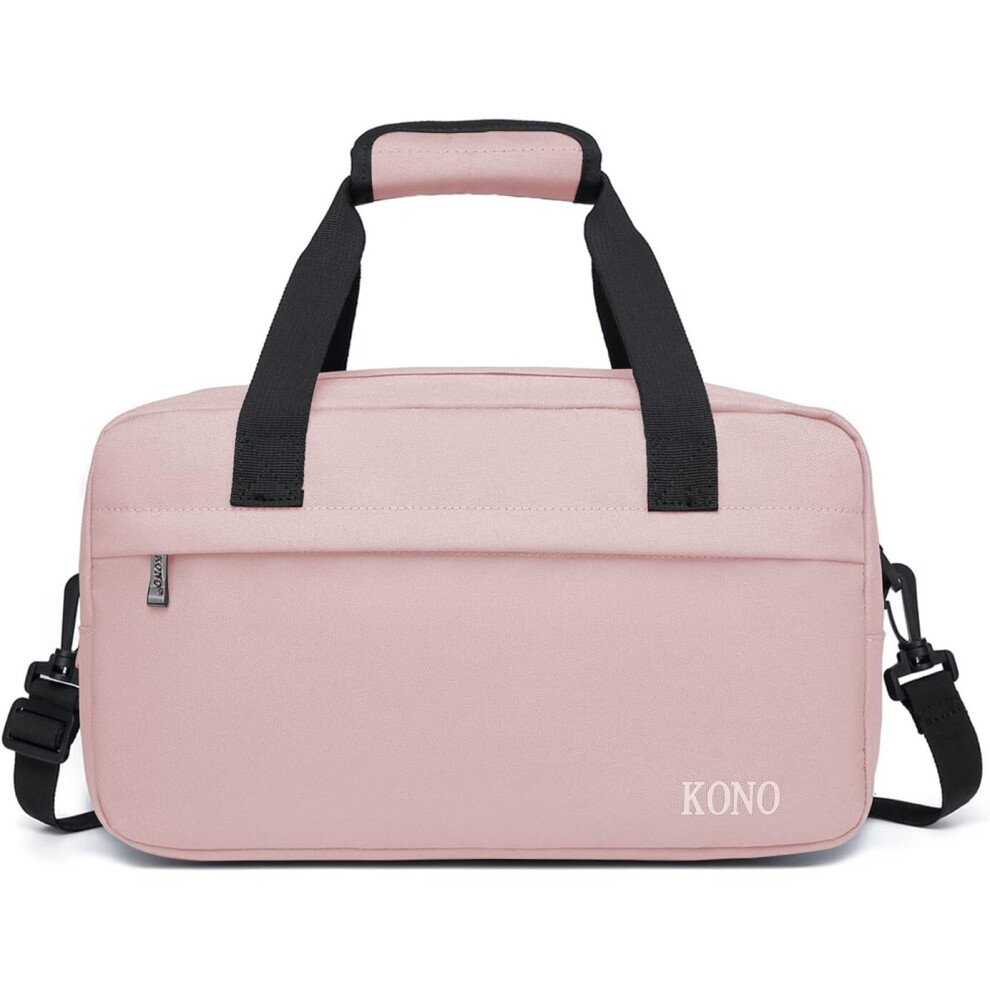 (M (40cmx 25cm x20cm)-20L) Kono Holdall Cabin Luggage Under Seat Ryanair Flight Carry-on Bag Unisex Sports Travel Duffels Bag - Pink