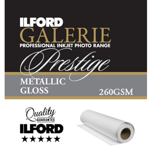 ((17") 43.2cm x 30m) Ilford Glossy Galerie Prestige Metallic Gloss Photo Paper Rolls 260GSM