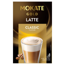 Mokate Gold Latte Classic Instant Coffee Drink 8x12.5g (100g) Creamy, Rich Latte Flavor