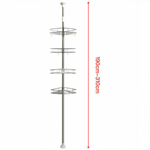 4 Tier Metal Telescopic Bathroom Corner Shelf Rack Caddy Storage Bath Shower 1
