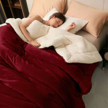 (King: 200 X 240 cm, Burgundy Red) 480GSM Sherpa Fleece Reversible Blanket Sofa Throw - Thick Blanket for all Seasons UK Made