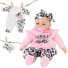 BiBi Doll 18-Inch Baby Girl with Pink and White Outfit, 16 Realistic Baby Sounds, Includes Dummy