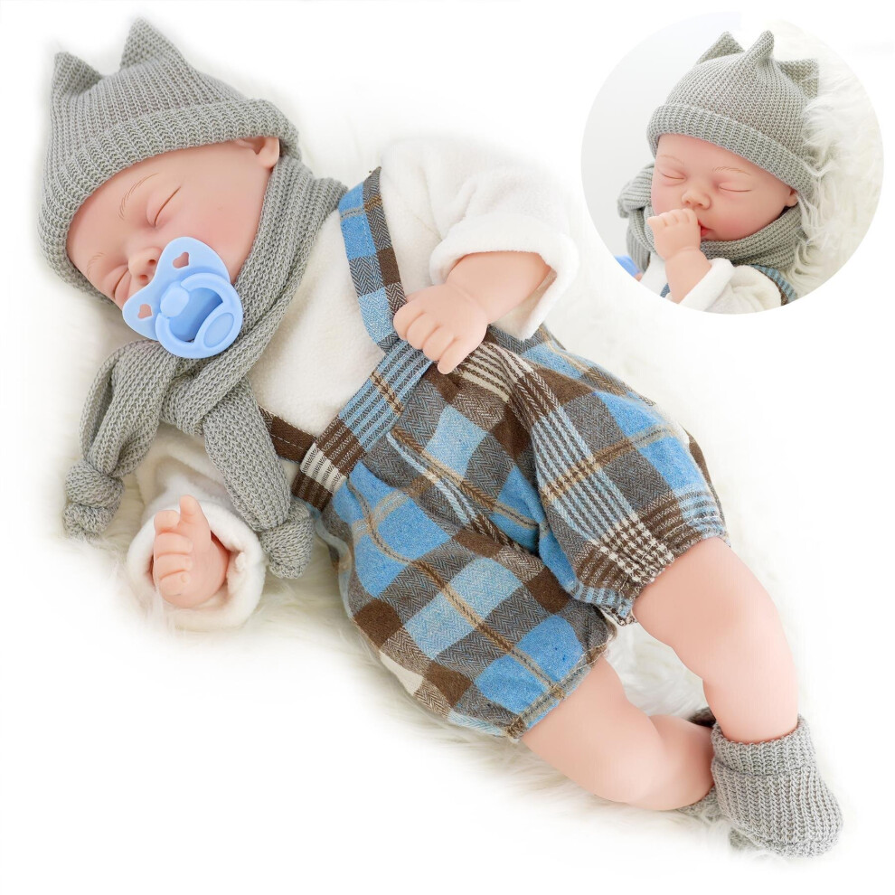 BiBi Doll Lifelike Soft Sleeping Baby Doll Boy Toy BiBi Doll Blue Design &  Sounds 18