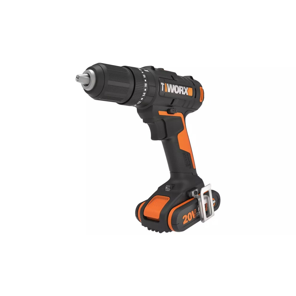 Worx WX370 Cordless Impact Drill and 30 Accessories - 20V