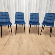KOSY KOALA Dining Chairs Set Of 4 Blue Tufted Velvet Chairs