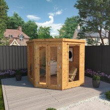 (7ft x 7ft Summerhouse) Waltons Shiplap Wooden Garden Corner Summerhouses