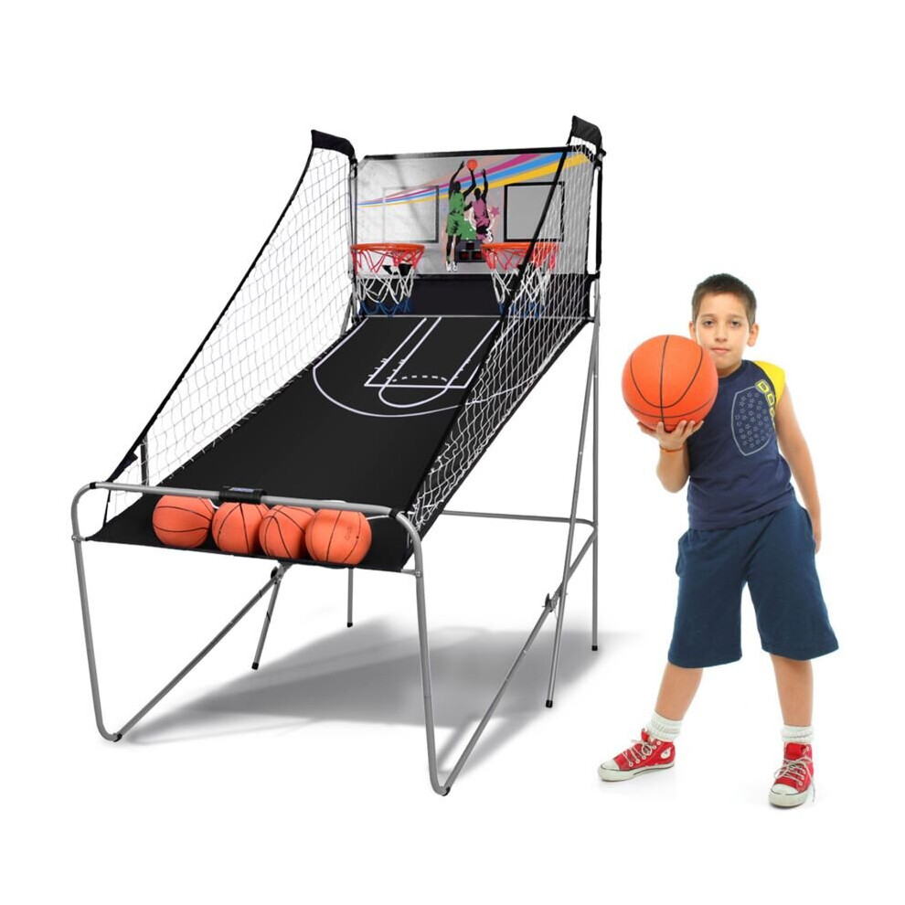 Kids Basketball Arcade Game W/2 Hoops LED Scoring Display Sounds Balls