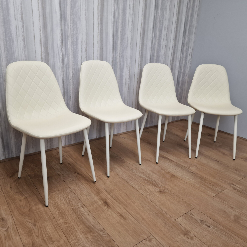 Set of 4 on sale cream dining chairs