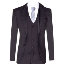 (40) Mens 3 Piece Black Tuxedo Suit Classic Satin Dinner Tailored Fit Wedding Prom