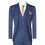 (52) Mens 3 Piece Blue Gold Check classic 1920 suit 1