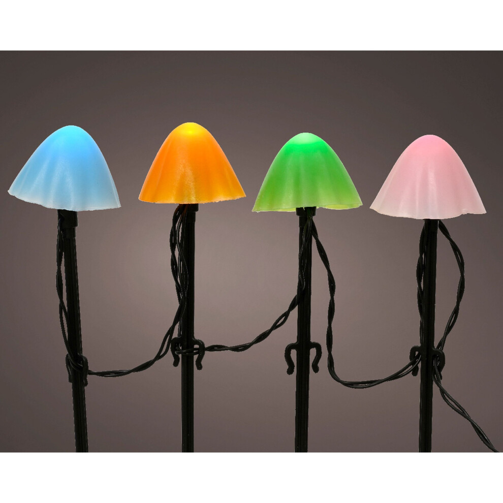 Lumineo 20 Coloured Mushroom Stake Lights Mini Christmas Led Multi Colour - Image 4