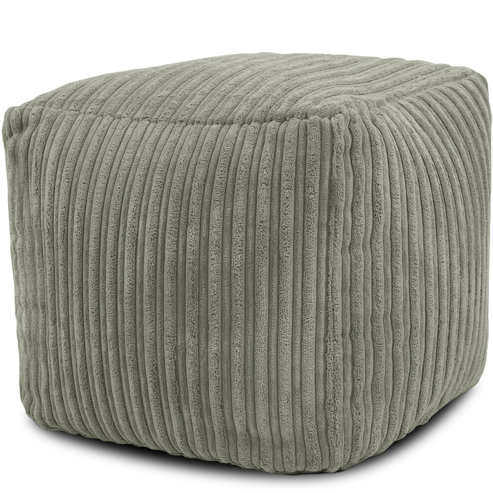 (Mink) Square Cord Footstool Pouffe Ottoman Foot Rest