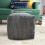 (Charcoal) Square Cord Footstool Pouffe Ottoman Foot Rest 3