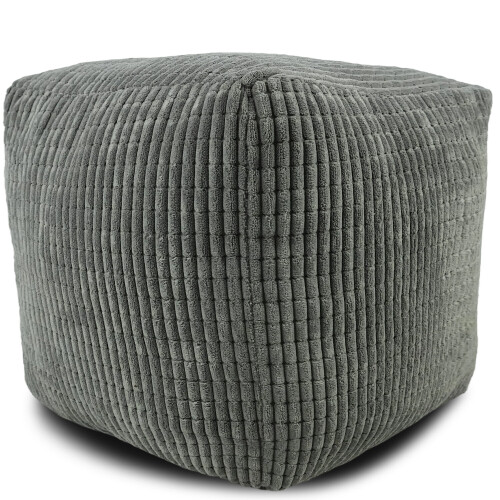 (Charcoal) Square Cord Footstool Pouffe Ottoman Foot Rest