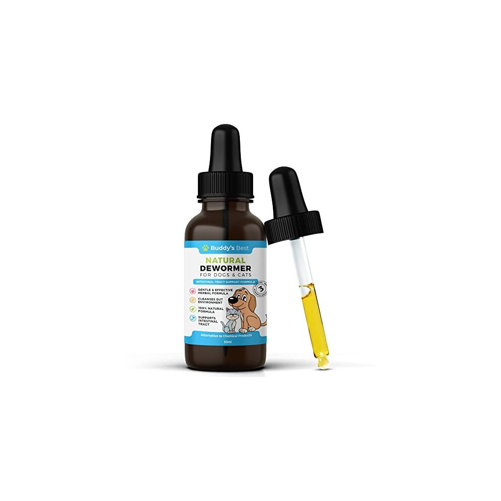 BUDDY'S BEST Natural Dewormer For Dogs & Cats | Intestinal Tract Support Formula