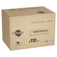 Pedigree DentaStix 112 Sticks Functional Snacks, Daily Dental Chews for Medium Dogs (10 - 25 kg), Megapack