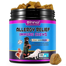 Itch and Immunity Treats for Dogs, Dog Allergy Relief, Itchy Dog Skin Relief, Anti Itch for Dogs, Skin& Coat Healthier, for All Breeds and Sizes, 150