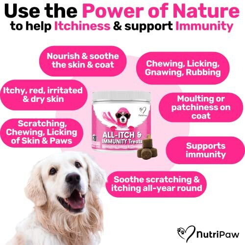 NutriPaw AllItch Immunity Treats For Dogs Soothe Itchy Paws, Eyes