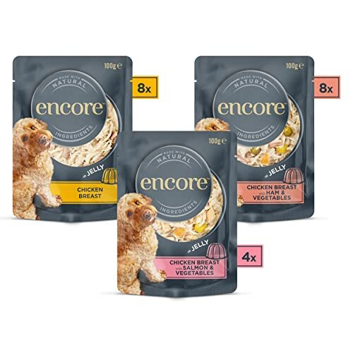 Encore 100 Natural Wet Dog Food, Chicken Selection in Jelly 100g Pouch