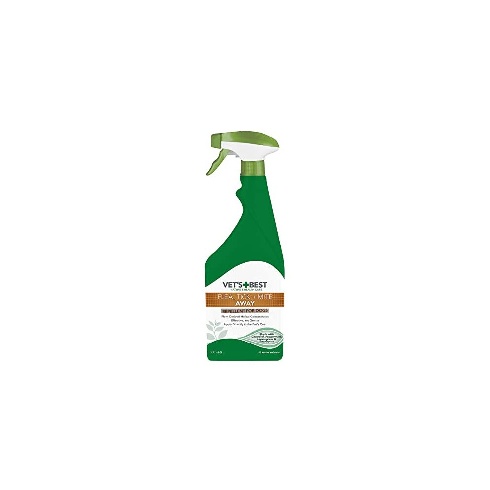 Vets Best Vet's Best Flea Tick And Mite Flea Treatment Spray For Dogs | Plant Based Formula, 500 Ml (Pack Of 1)