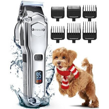 oneisall Dog Clippers for Grooming for Thick Heavy Coats/Low Noise Rechargeable Cordless Pet Shaver with Stainless Steel Blade for Pets and Animals,