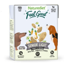 Naturediet - Feel Good - Cibo umido per cani, naturale e bilanciato dal punto di vista nutrizionale, Senior-Lite, 390 g (confezione da 18)