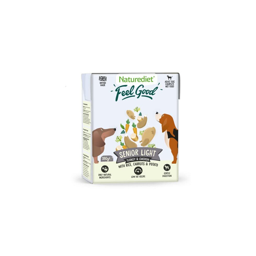 Naturediet - Feel Good Wet Dog Food, Natural and Nutritionally Balanced, Senior-Lite, 390g (Pack of 18)