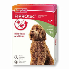 Beaphar | FIPROtec Spot-On for Large Dogs (20?40kg) | Kills Fleas & Ticks | Vet Strength Treatment | 6 Pipettes
